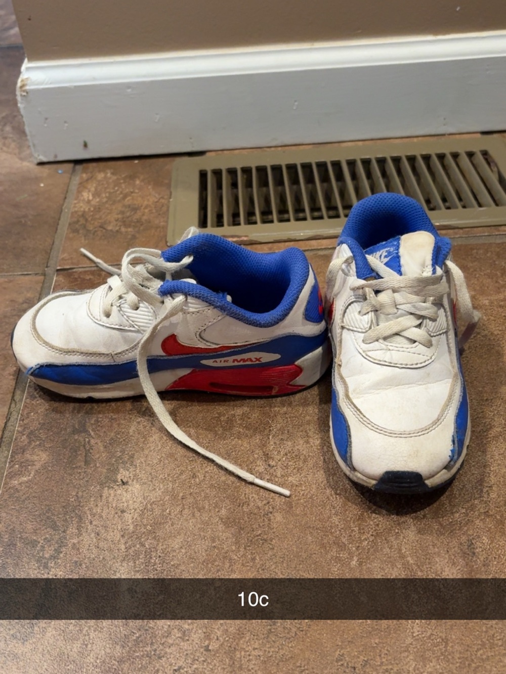 Nike Kids White Blue and Red Air Max Sneakers